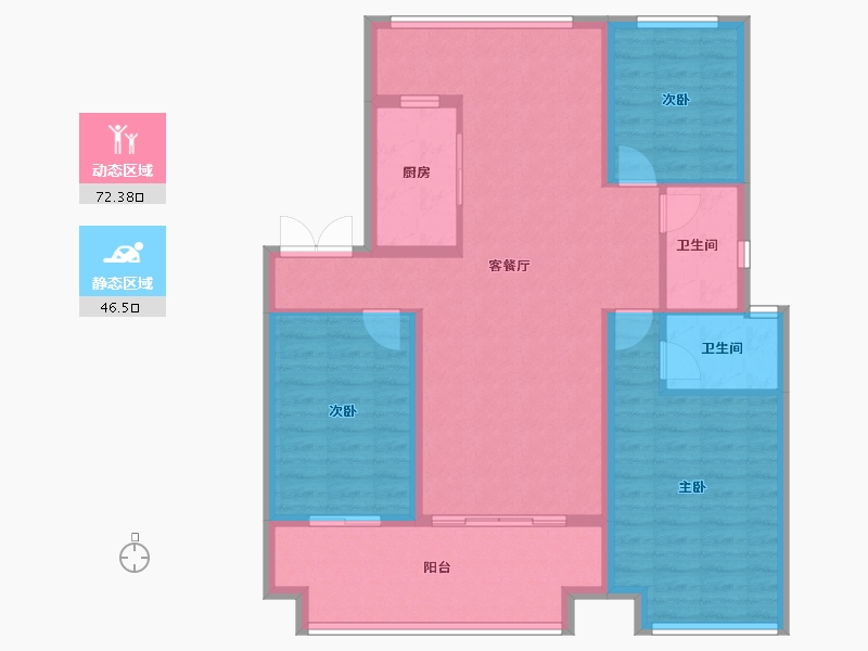 河南省-周口市-羲皇·壹号院-107.42-户型库-动静分区