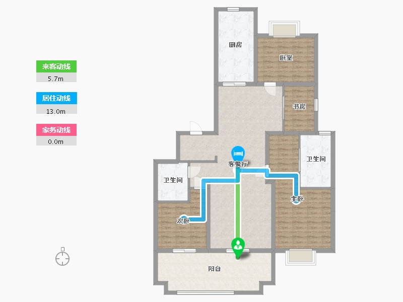 陕西省-西安市-高新诚园-137.10-户型库-动静线