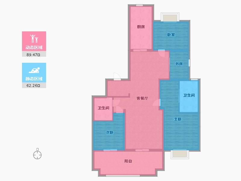 陕西省-西安市-高新诚园-137.10-户型库-动静分区