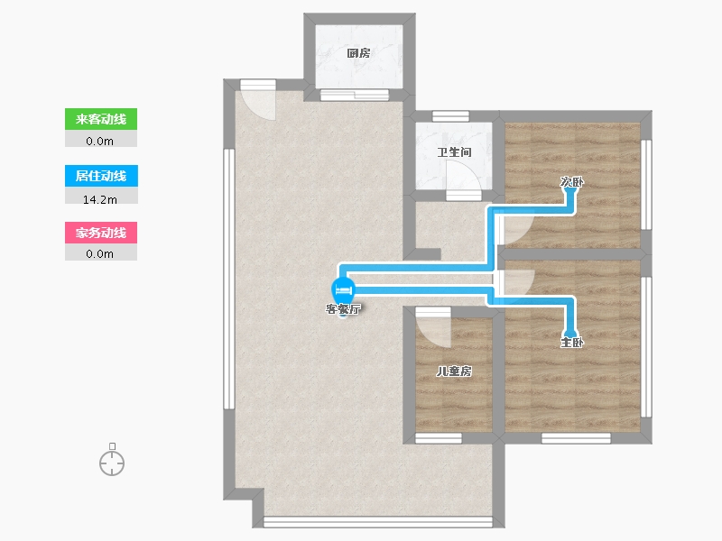 贵州省-贵阳市-吾悦华府-65.10-户型库-动静线