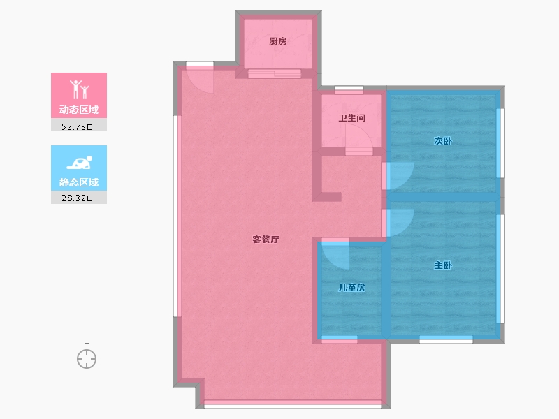 贵州省-贵阳市-吾悦华府-65.10-户型库-动静分区