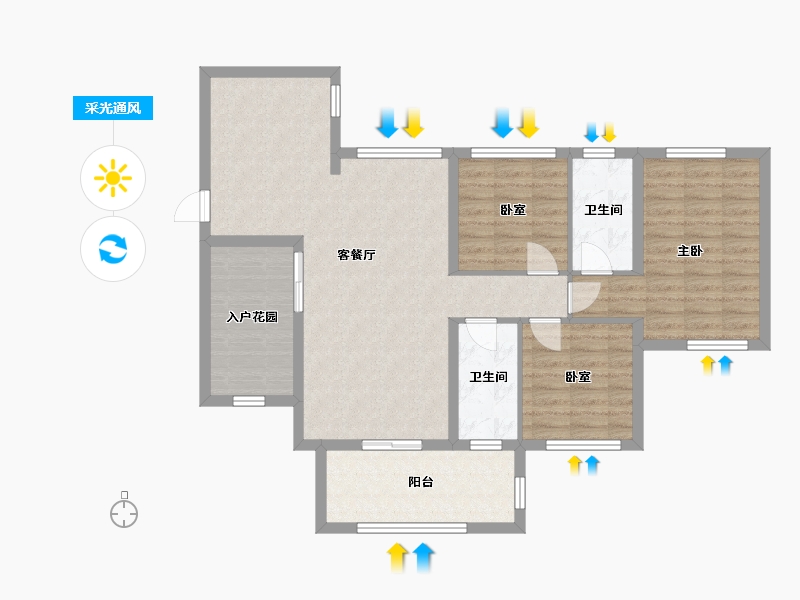 广东省-湛江市-华和南国华苑-97.53-户型库-采光通风