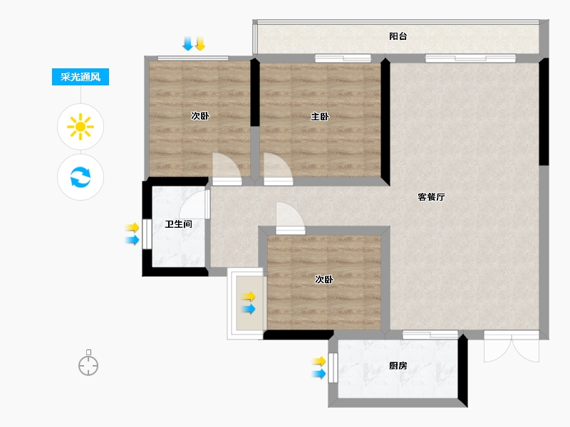 贵州省-毕节市-滨河一品-78.42-户型库-采光通风