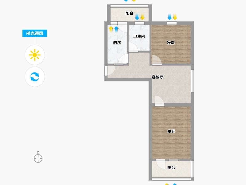北京-北京市-首体家属院-58.64-户型库-采光通风
