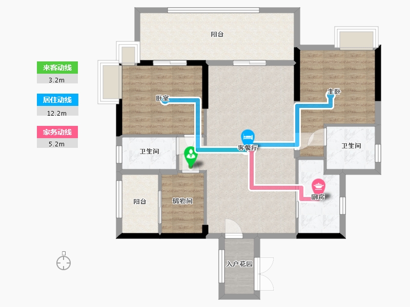 广东省-韶关市-竹林华府-100.91-户型库-动静线