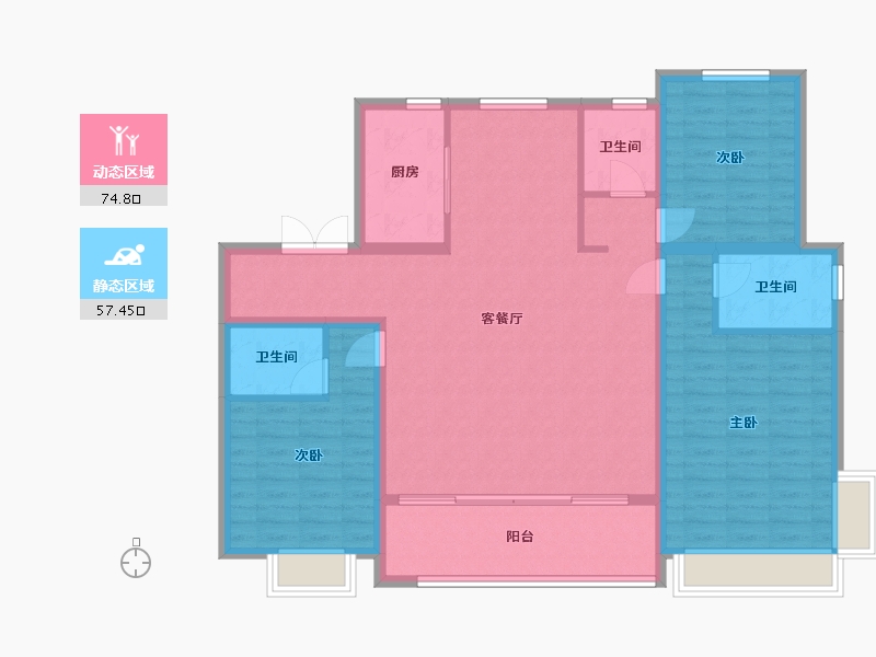 河北省-石家庄市-城发投·云澜悦府（华药北项目)-119.96-户型库-动静分区