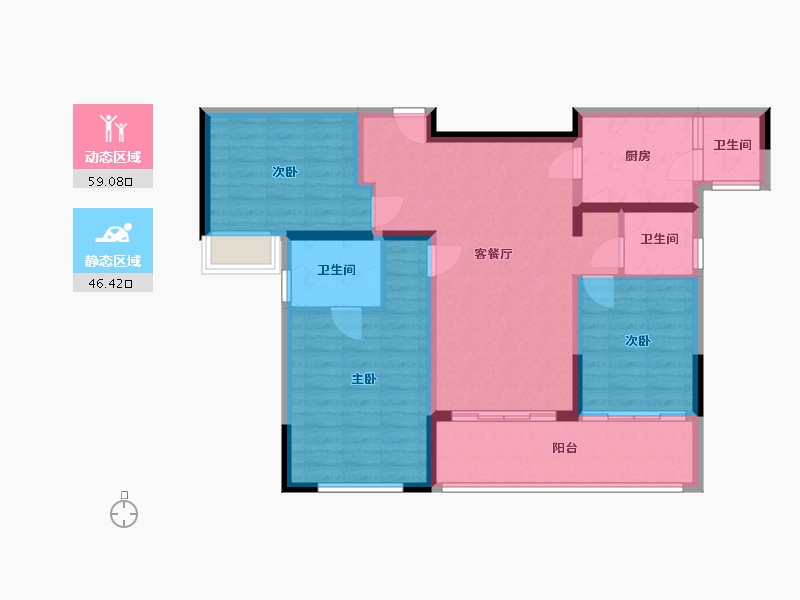 四川省-成都市-中国铁建·新川樾-94.21-户型库-动静分区