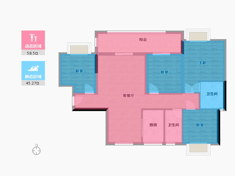 江西省-赣州市-翡翠嘉园-102.40-户型库-动静分区