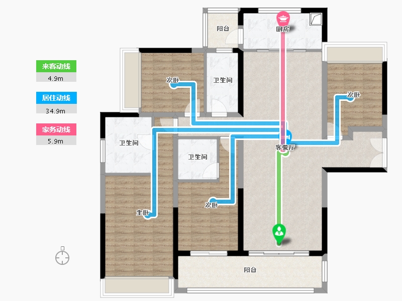 四川省-成都市-江安礼岸-143.09-户型库-动静线