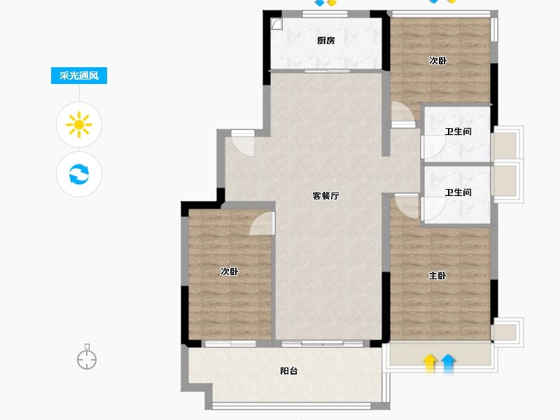 安徽省-合肥市-尚泽锦园-101.26-户型库-采光通风