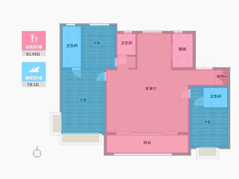 河北省-石家庄市-城发投·云澜悦府（华药北项目)-126.83-户型库-动静分区