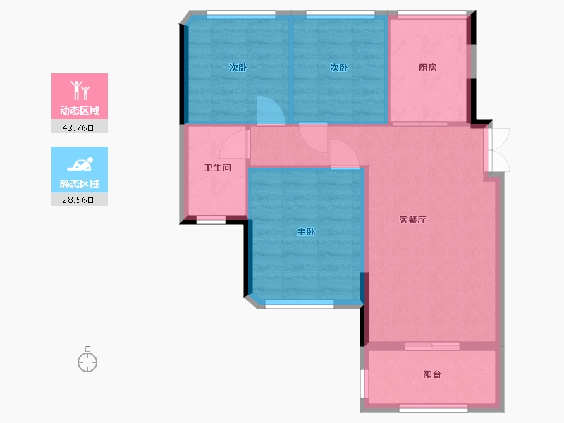 四川省-成都市-天府壹号院-65.02-户型库-动静分区