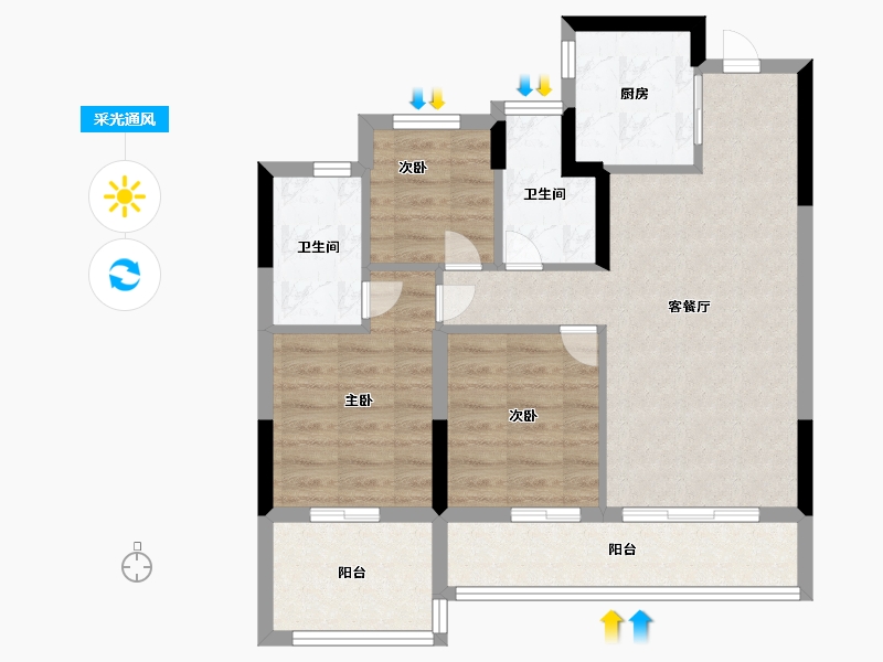 浙江省-温州市-南洋未来社区-71.19-户型库-采光通风