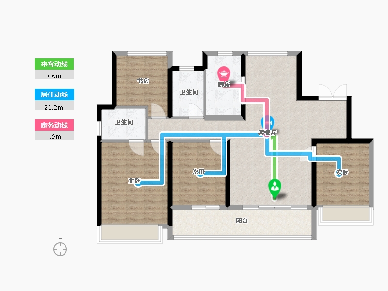 浙江省-温州市-滨江壹号-111.19-户型库-动静线