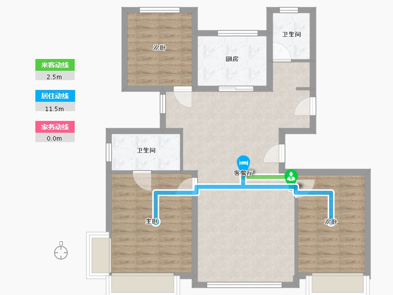 河北省-石家庄市-保利·文华天珺-89.55-户型库-动静线