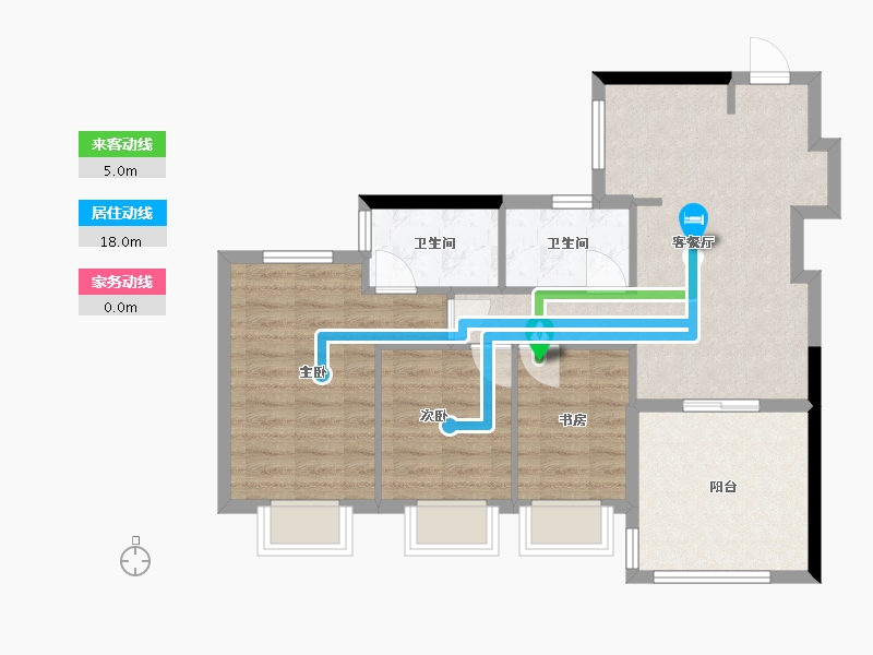 广东省-珠海市-华发琴澳新城悦玺-72.73-户型库-动静线