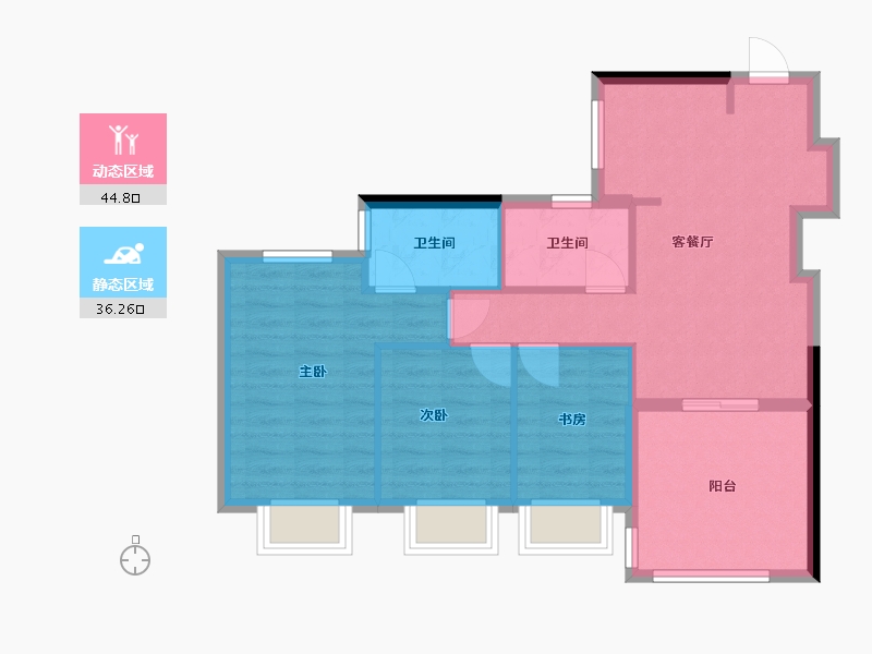 广东省-珠海市-华发琴澳新城悦玺-72.73-户型库-动静分区