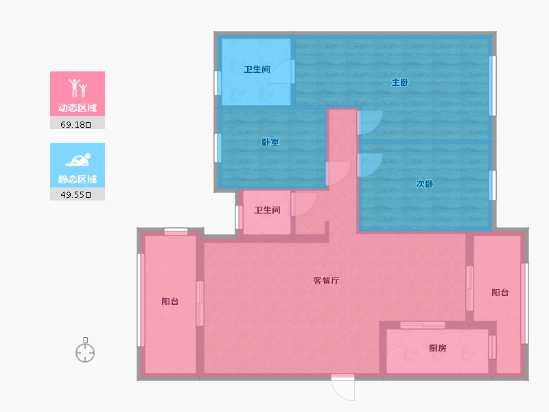 福建省-泉州市-中骏四季家园西区-106.00-户型库-动静分区