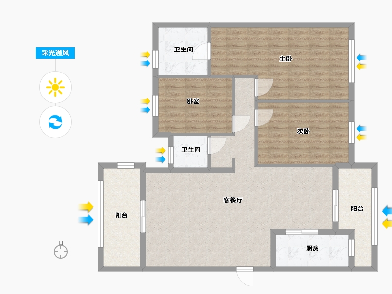 福建省-泉州市-中骏四季家园西区-106.00-户型库-采光通风