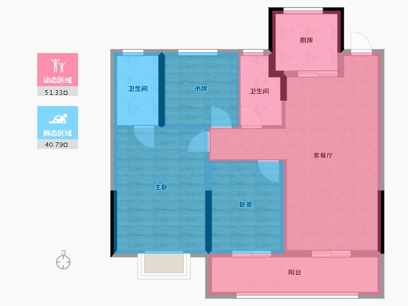 浙江省-温州市-和欣丽园-82.28-户型库-动静分区