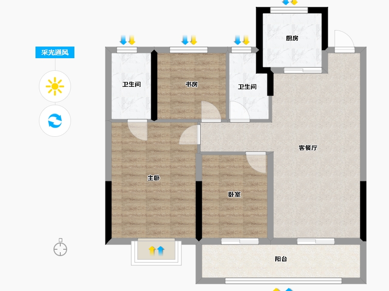 浙江省-温州市-和欣丽园-82.28-户型库-采光通风