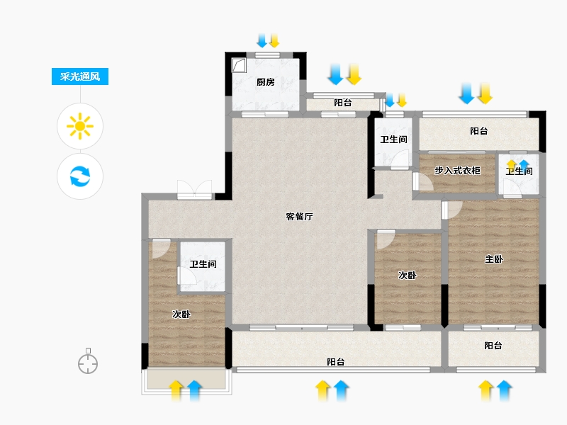 河南省-周口市-羲皇·颐和云境-132.00-户型库-采光通风