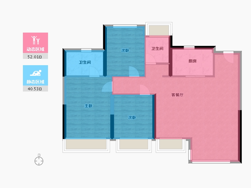 安徽省-合肥市-中煤·云庐书苑-83.43-户型库-动静分区