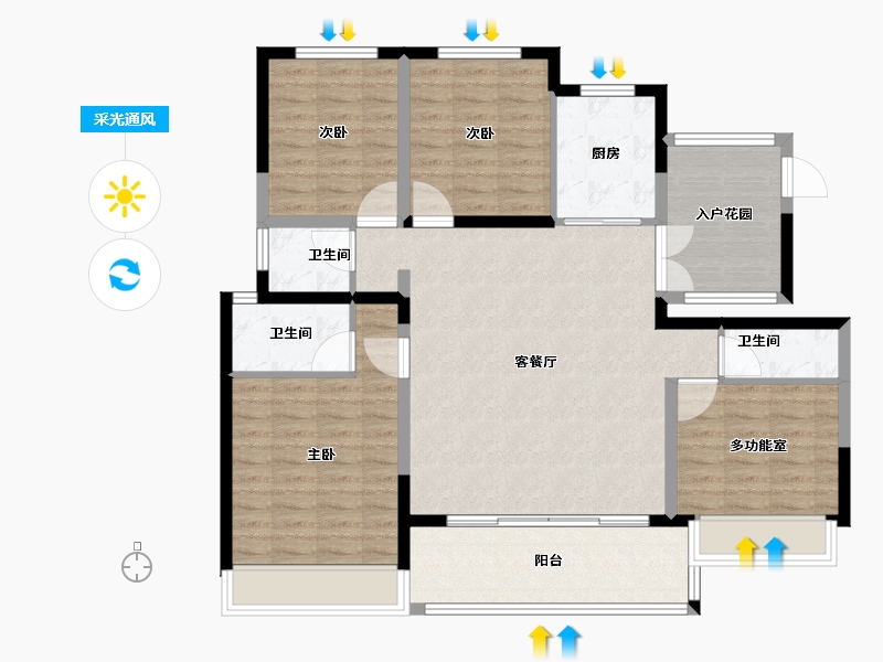 河南省-鹤壁市-东润如园二期-116.38-户型库-采光通风