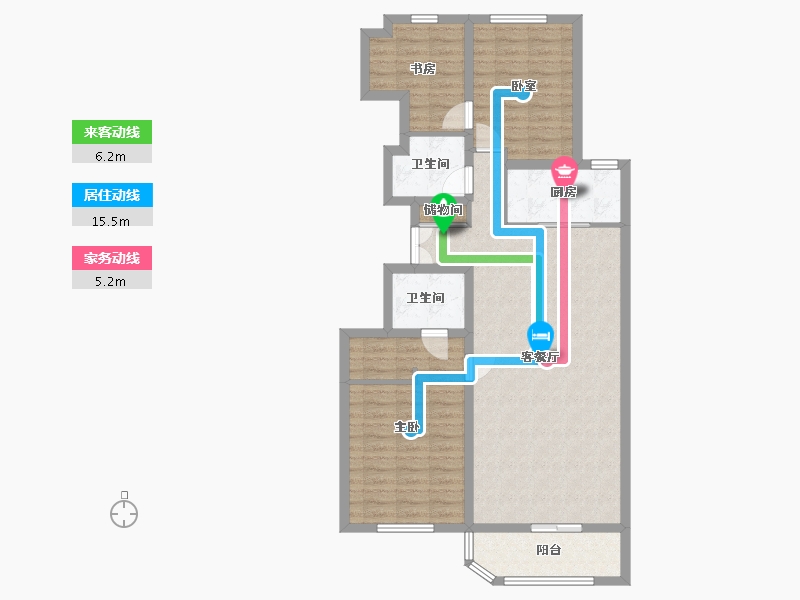 北京-北京市-蓝靛厂春荫园-112.00-户型库-动静线