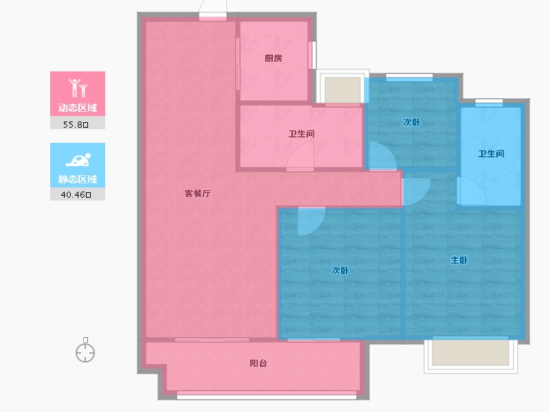 江苏省-镇江市-珑悦府-91.20-户型库-动静分区