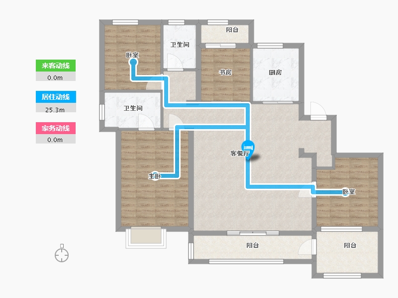 陕西省-西安市-轨交绿城江语云庭-114.29-户型库-动静线