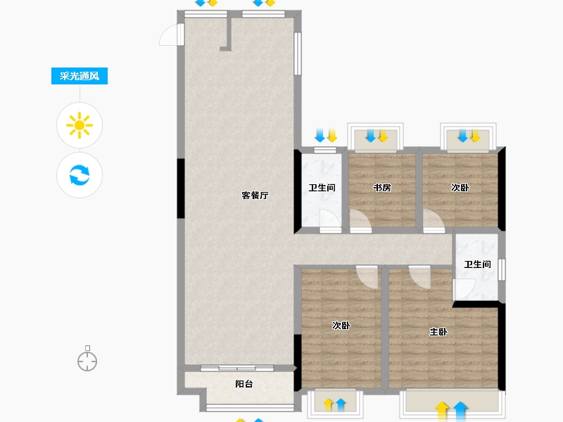 贵州省-黔南布依族苗族自治州-广顺顺城新天地-108.64-户型库-采光通风