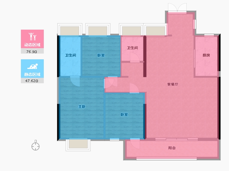 湖北省-武汉市-国铁城投国樾滨江-114.04-户型库-动静分区