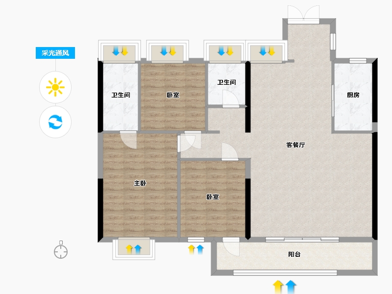 湖北省-武汉市-国铁城投国樾滨江-114.04-户型库-采光通风