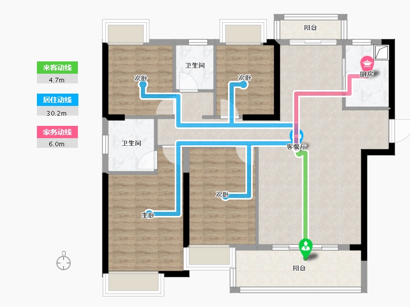 福建省-漳州市-励欧南湖一号-106.40-户型库-动静线