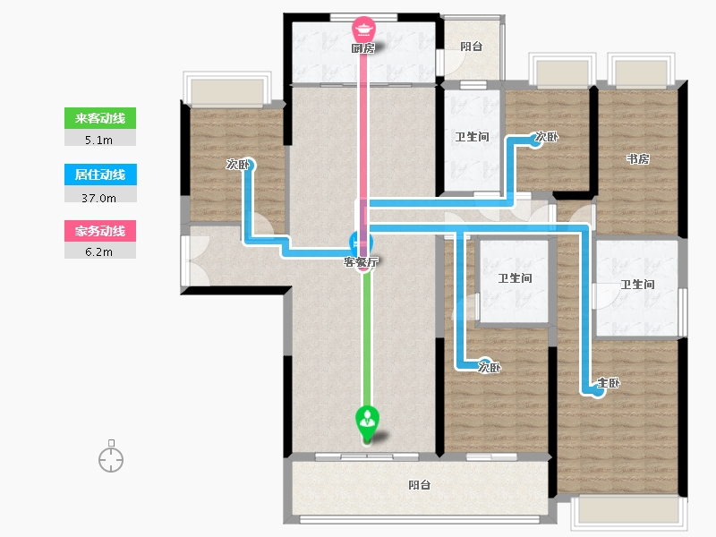 四川省-成都市-江安礼岸-161.57-户型库-动静线