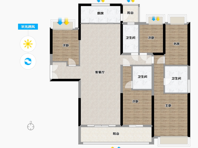 四川省-成都市-江安礼岸-161.57-户型库-采光通风