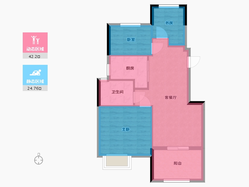 浙江省-宁波市-得力·玖和府-60.00-户型库-动静分区