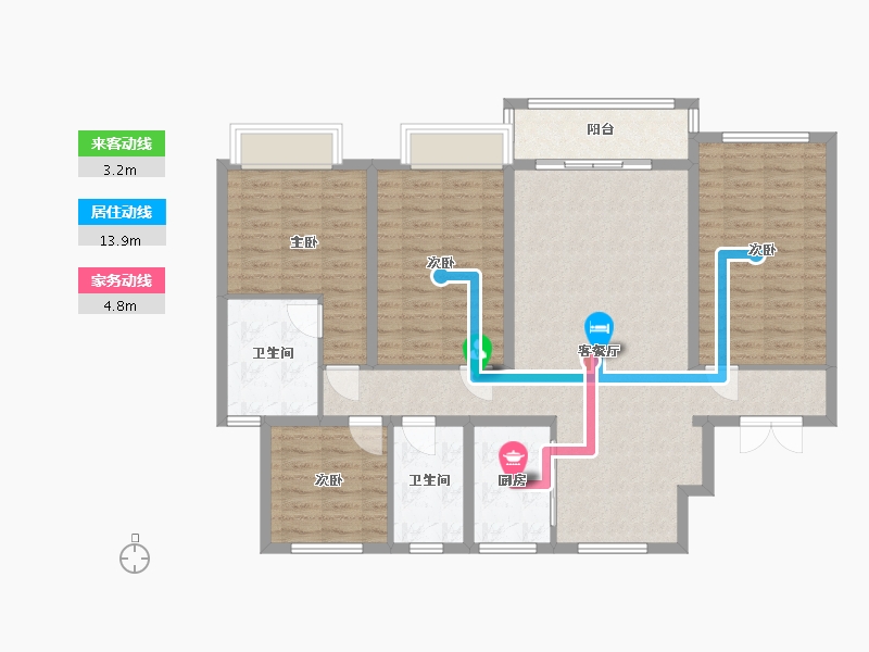 河北省-廊坊市-孔雀城樾府-134.40-户型库-动静线