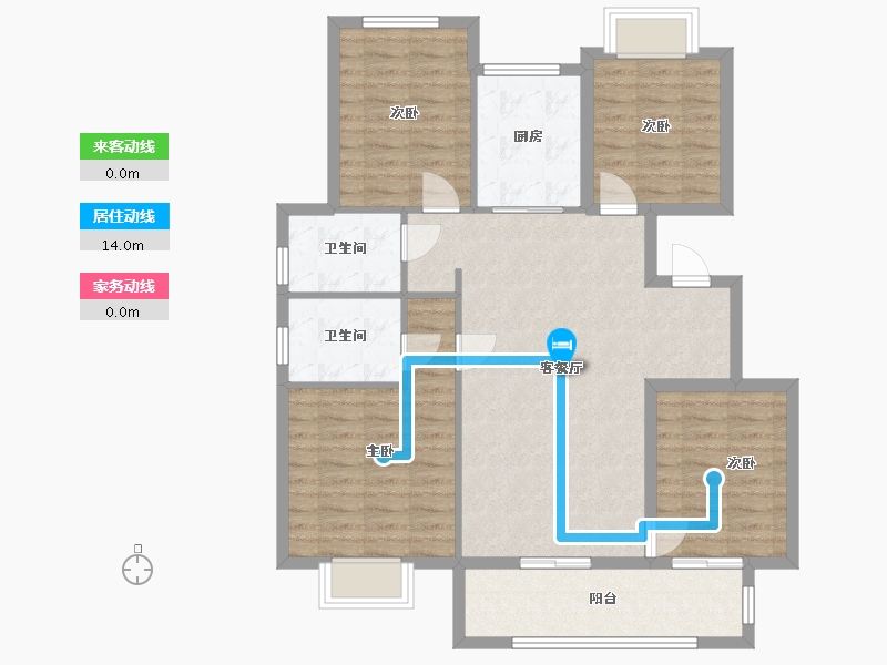 江苏省-徐州市-恒华天玺-101.86-户型库-动静线