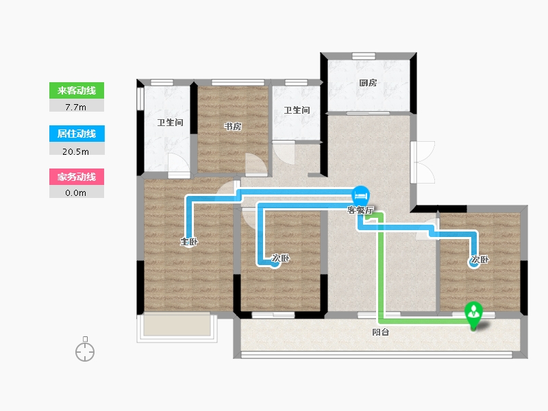 浙江省-嘉兴市-玖晟园-97.86-户型库-动静线