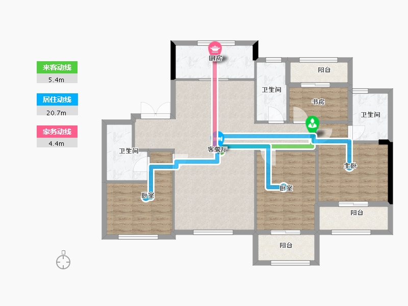 浙江省-宁波市-得力·玖和府-111.38-户型库-动静线