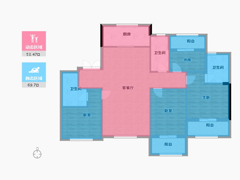 浙江省-宁波市-得力·玖和府-111.38-户型库-动静分区