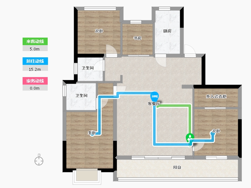 浙江省-宁波市-大观未来里-103.20-户型库-动静线