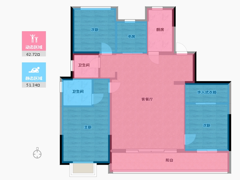 浙江省-宁波市-大观未来里-103.20-户型库-动静分区