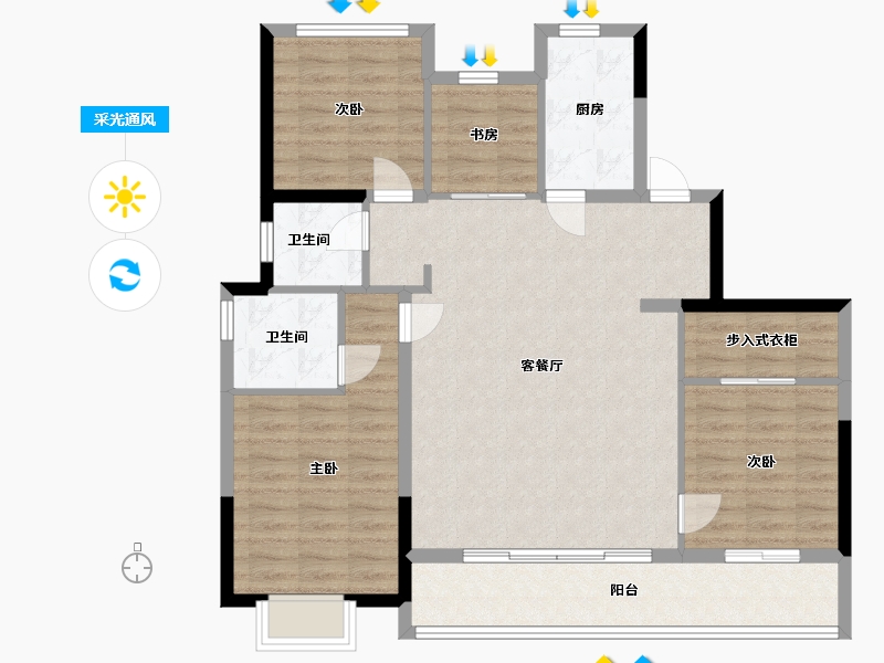 浙江省-宁波市-大观未来里-103.20-户型库-采光通风