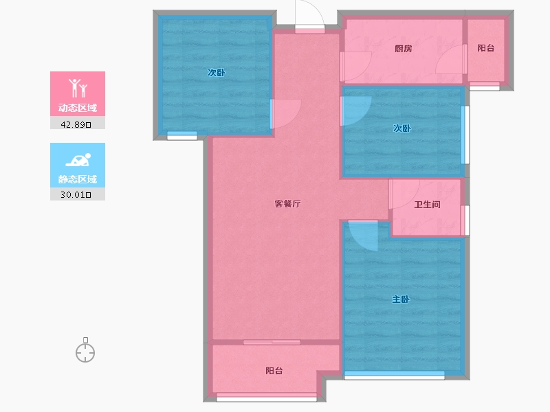 湖南省-长沙市-卓越蔚蓝城邦-66.12-户型库-动静分区