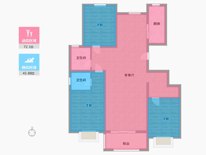 山东省-泰安市-杏岗书苑-104.00-户型库-动静分区