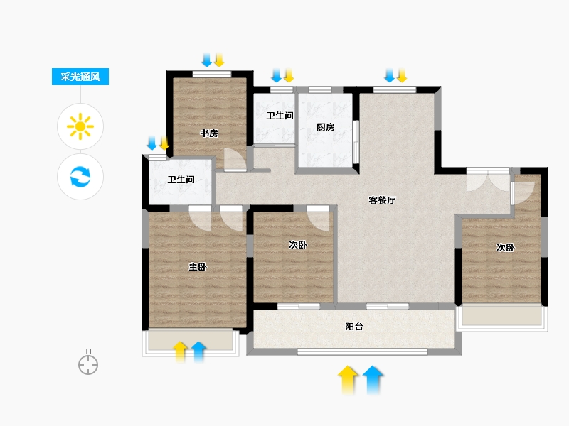 河南省-新乡市-通派昌建牧云台-114.40-户型库-采光通风