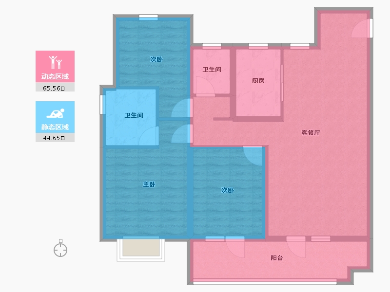 山东省-枣庄市-秀地文昌嘉苑·璟苑-98.40-户型库-动静分区